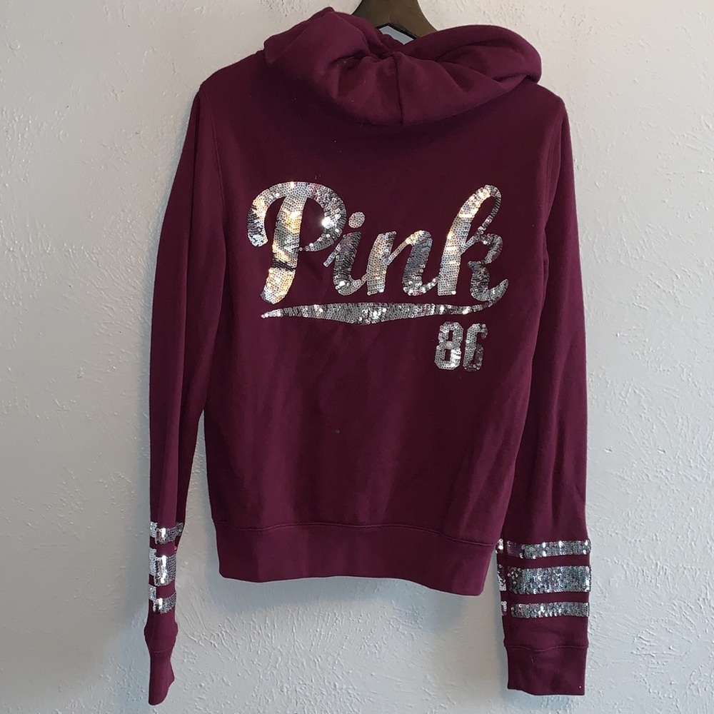 Vs burgundy sequin full zip nwt